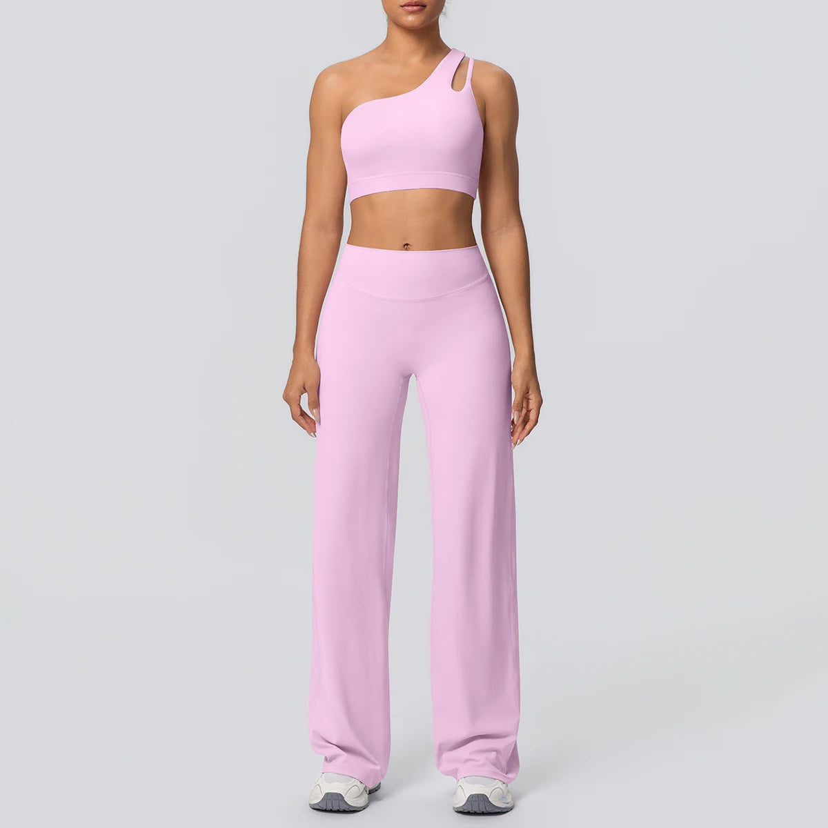 Conjunto Top Ombro Só com Sustentação e Calça Wide Leg Modern Motion
