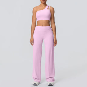 Conjunto Top Ombro Só com Sustentação e Calça Wide Leg Modern Motion