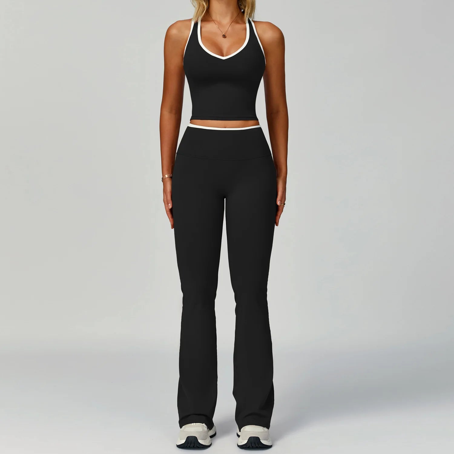 Conjunto Top Cropped Push Up Modelador e Calça Flare Modern Volution