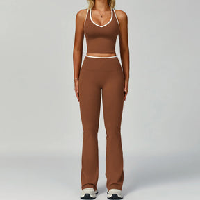 Conjunto Top Cropped Push Up Modelador e Calça Flare Modern Volution