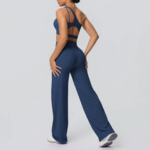 Conjunto Top Ombro Só com Sustentação e Calça Wide Leg Modern Motion