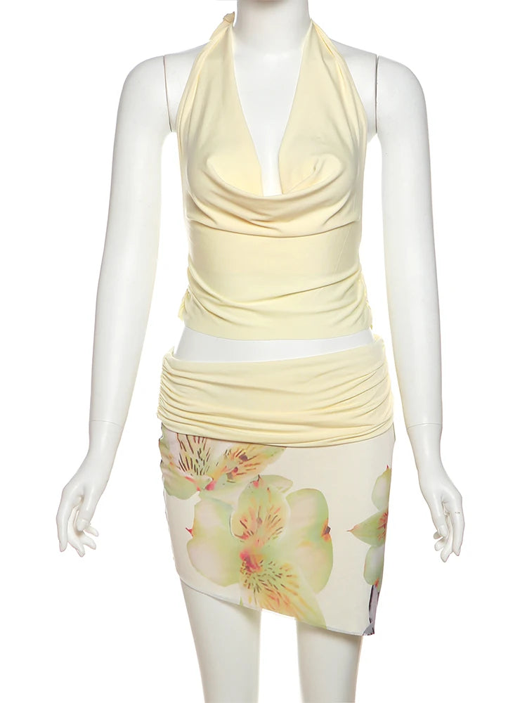 Conjunto Blusa e Saia Curta Assimétrica Modern Yara