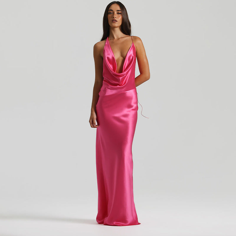 Vestido Longo em Cetim Tianny