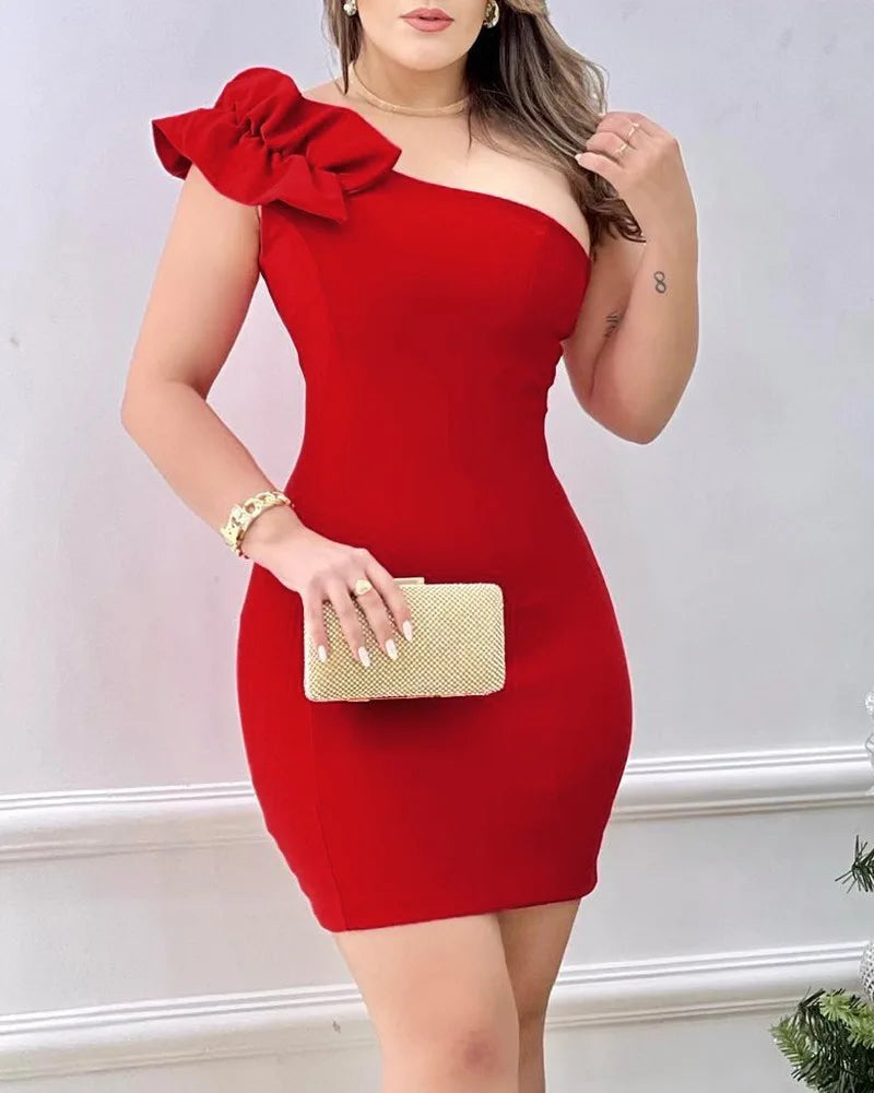 Vestido Curto Modern Red Rose