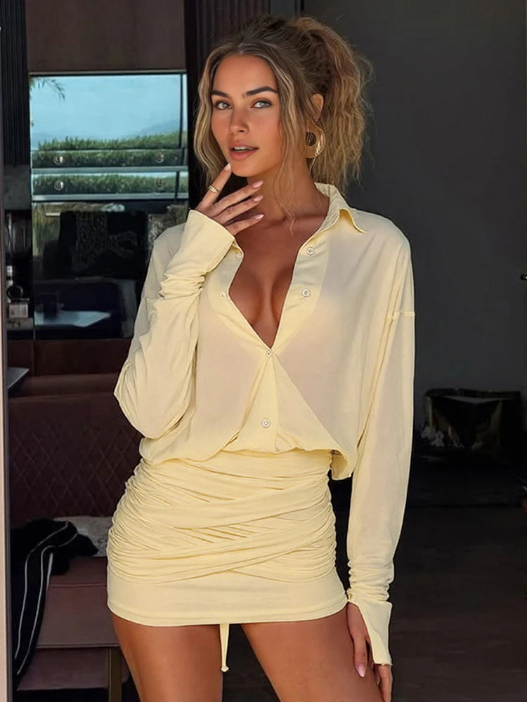 Vestido Camisa Curto com Tule Modern Angel