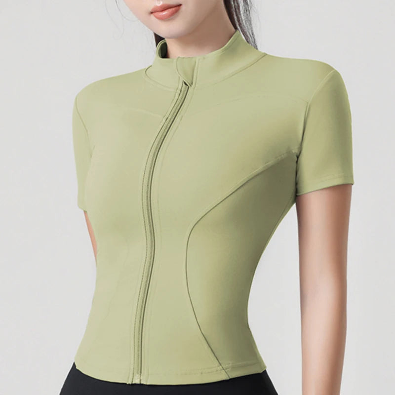 Blusa Meia Manga Esportiva com Zíper Modern Femina