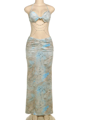 Vestido Longo Estampa Tie Dye Modern Jade