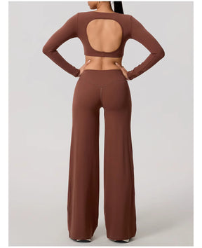 Conjunto Cropped Manga Longa e Calça Confy Modern Active