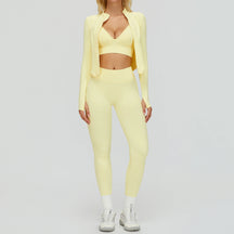 Conjunto Três Peças Top Push Up com Jaqueta e Calça Legging Modern Lace