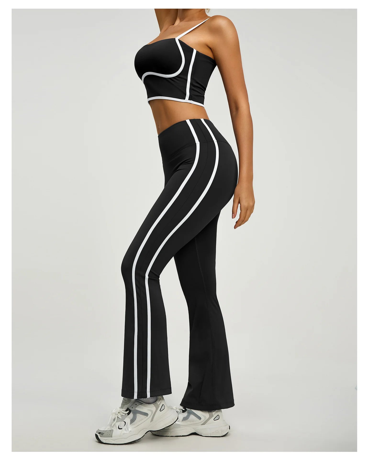 Conjunto Top e Calça Flare Cós Alto Tendência Modern Alô