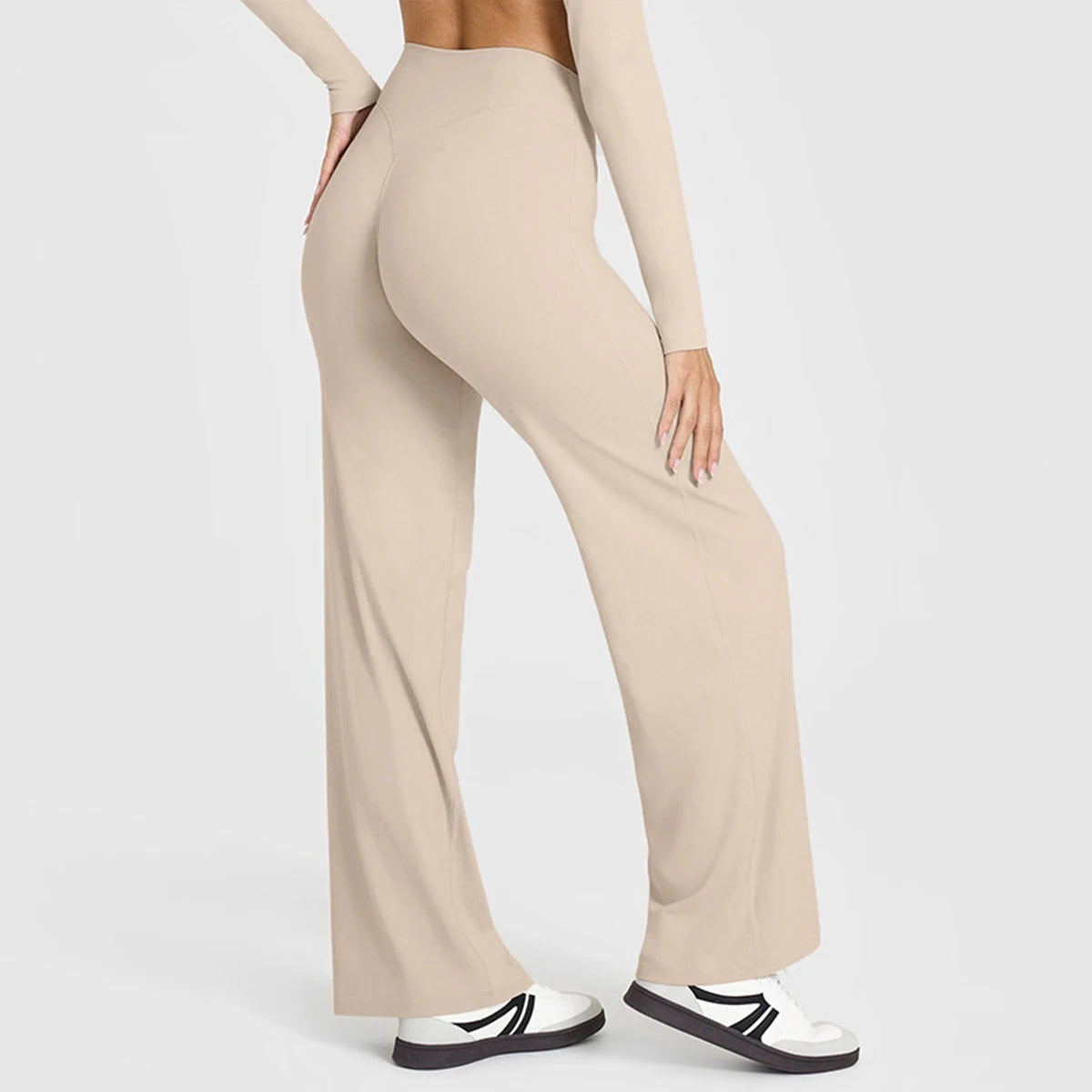 Calça Wide Leg Bailarina Cós Alto Tendência Modern Motion