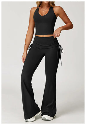 Conjunto Blusa Nadador e Calça Flare Cós dobrado com Regulagem Modern Louise