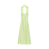 Vestido Longo Cetim Cremoso Modern Zêra