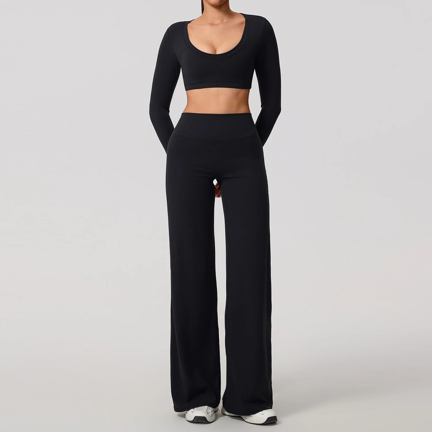 Conjunto Cropped Manga Longa e Calça Confy Modern Active