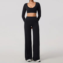 Conjunto Cropped Manga Longa e Calça Confy Modern Active