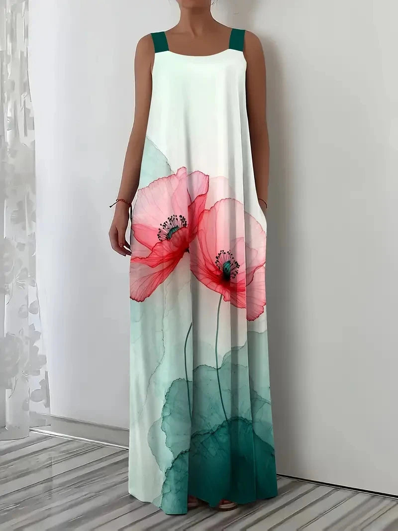 Vestido Longo Floral Plus Size Modern Ella