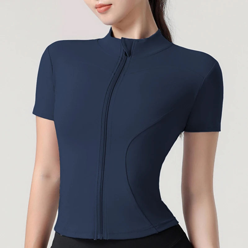 Blusa Meia Manga Esportiva com Zíper Modern Femina