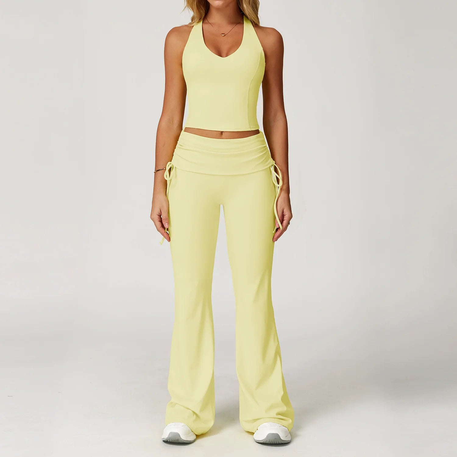 Conjunto Blusa Nadador e Calça Flare Cós dobrado com Regulagem Modern Louise