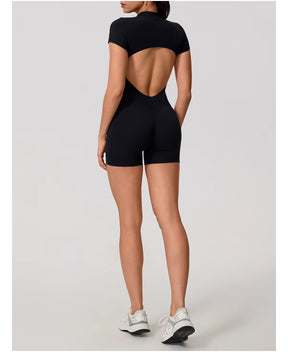 Macaquinho Esportivo Modelador Decote nas Costas Modern Waffle