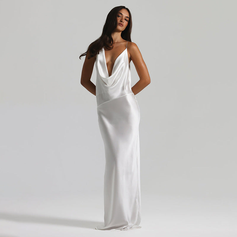 Vestido Longo em Cetim Tianny