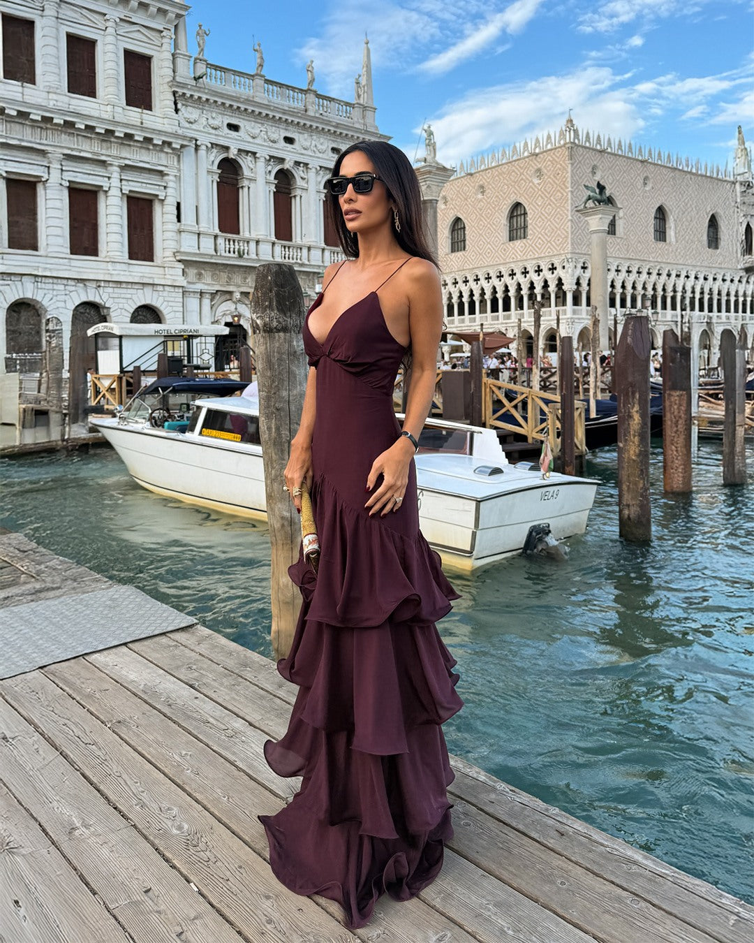 Vestido Longo com Babados Modern Alanis