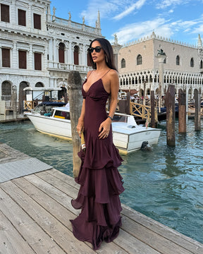 Vestido Longo com Babados Modern Alanis