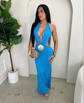 Vestido Longo Decote na Cintura e Costas Modern Kaya