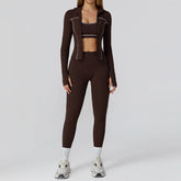 Conjunto Três Peças Jaqueta com Top Push Up e Calça Legging Modeladora Modern Style