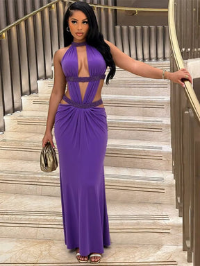 Vestido Longo com Recortes Modern Dalyna