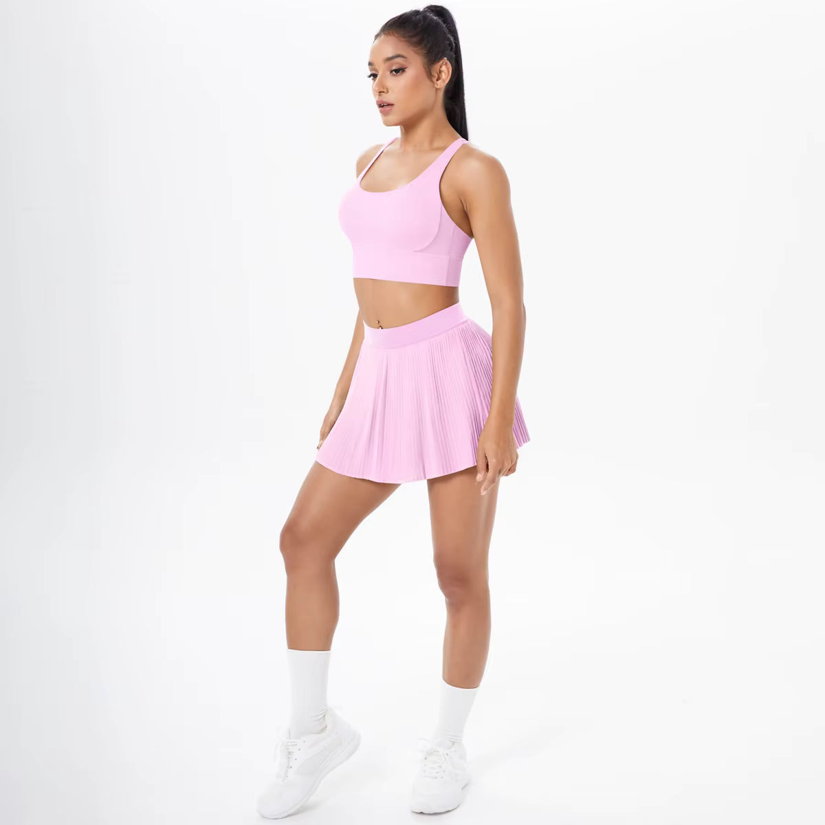 Conj Top e Saia Sob Shorts Modern Celeste