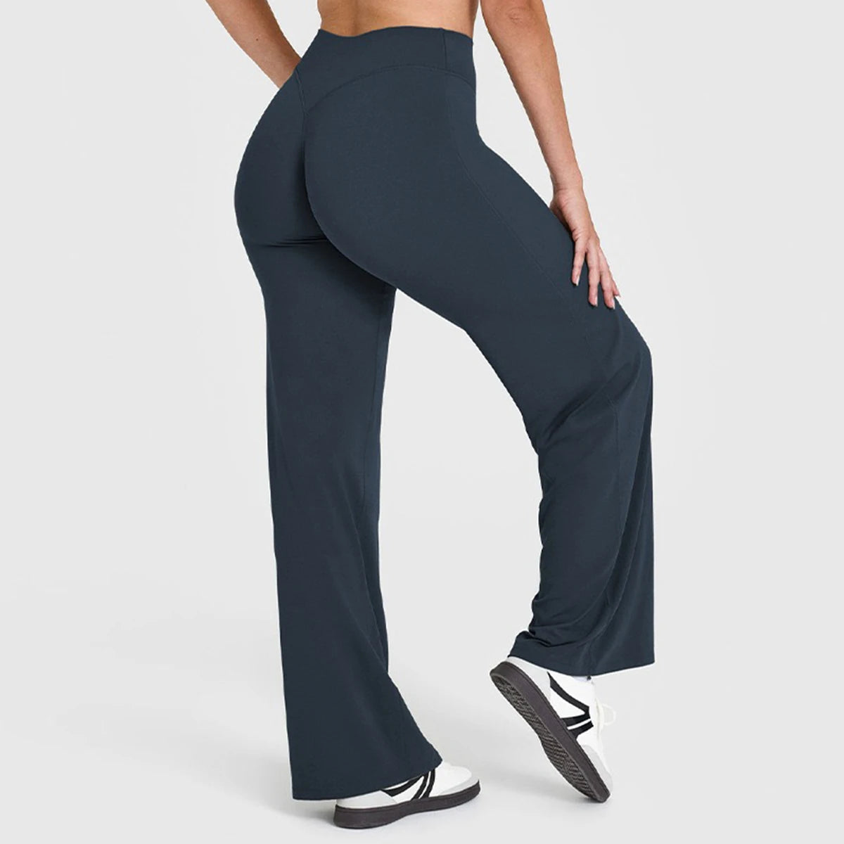 Calça Wide Leg Bailarina Cós Alto Tendência Modern Motion