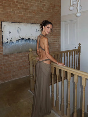 Vestido Longo com Recortes Modern Dalyna