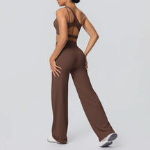 Conjunto Top Ombro Só com Sustentação e Calça Wide Leg Modern Motion