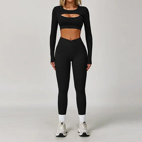 Top Manga Longa e Calça Legging Cós V Modern Flex