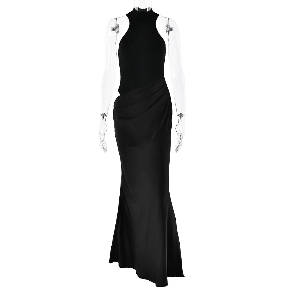 Vestido Longo Gola Alta sem Mangas Modern Hazel
