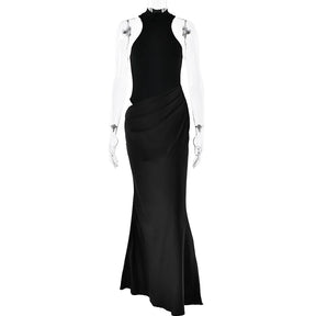 Vestido Longo Gola Alta sem Mangas Modern Hazel