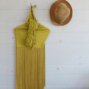 Conjunto Biquini e Saia Saída de Praia com Franjas Modern Coralie
