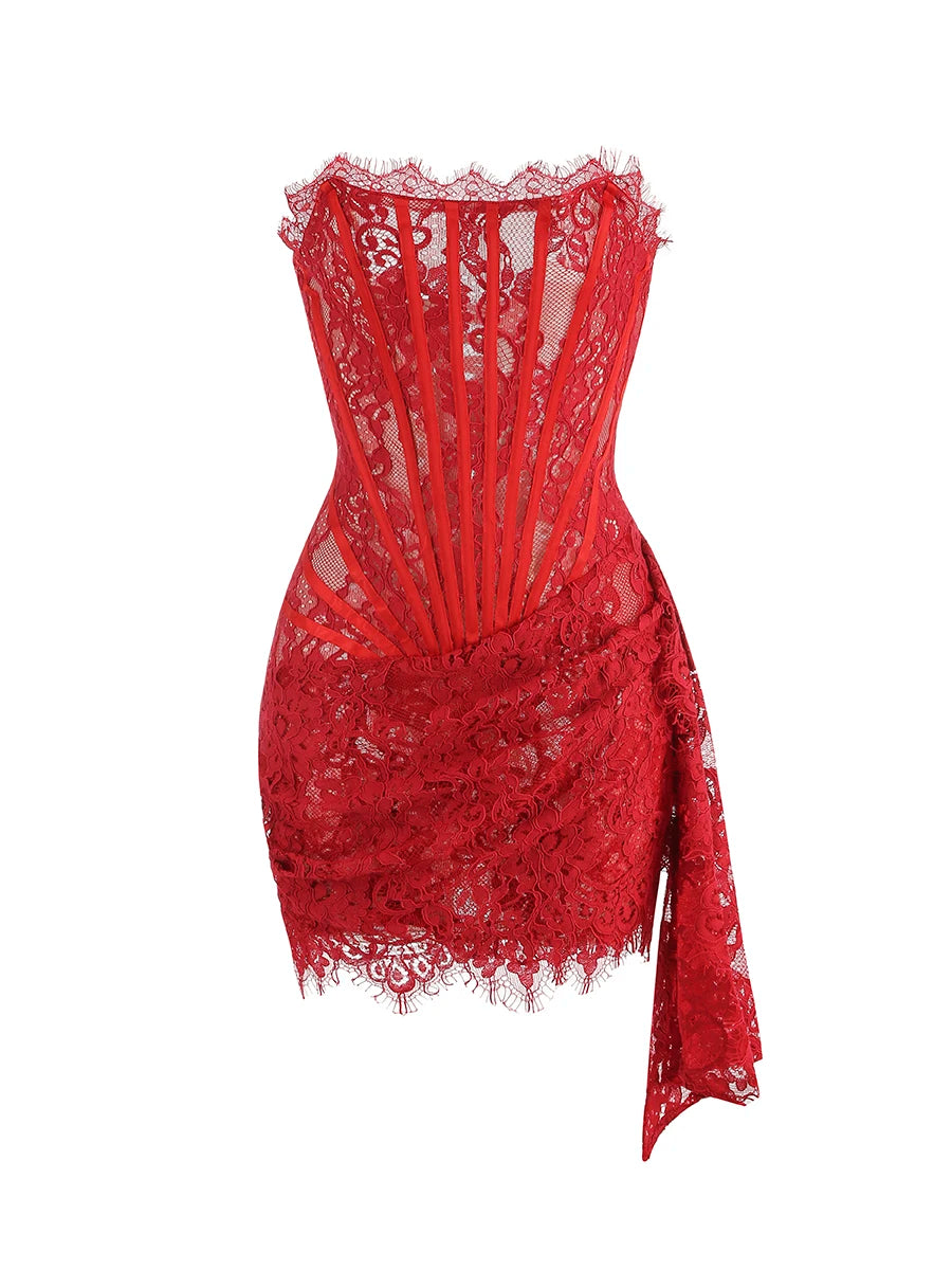 Vestido Curto Corset de Renda Modern Dubai