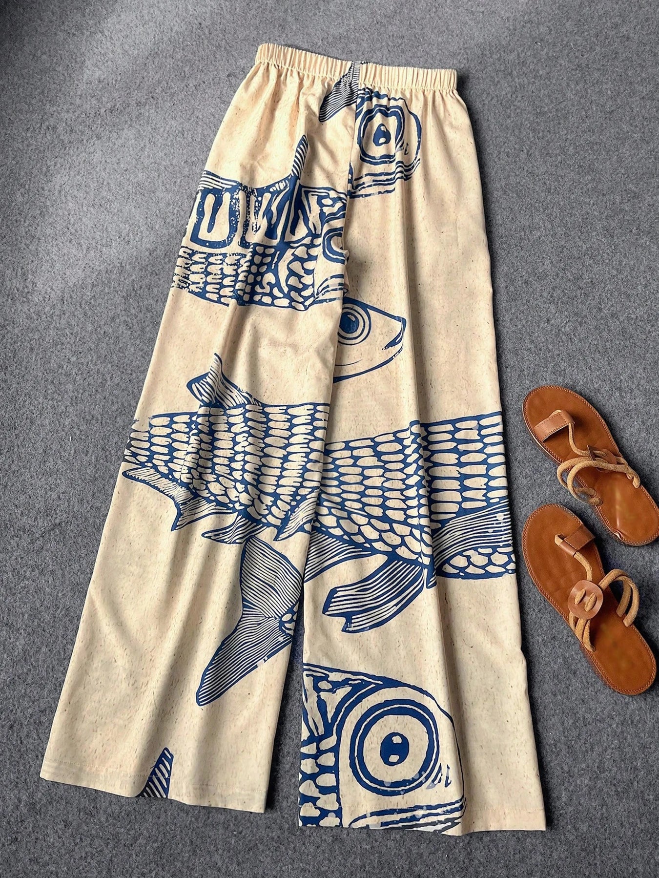 Calça Pantalona Praiana Estampada Modern Ohana