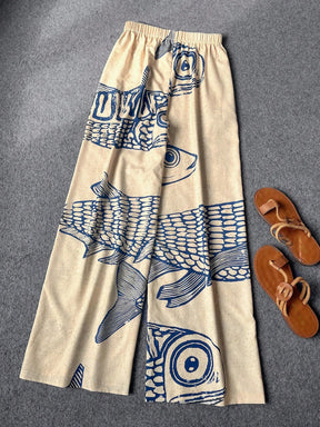 Calça Pantalona Praiana Estampada Modern Ohana