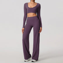 Conjunto Cropped Manga Longa e Calça Confy Modern Active