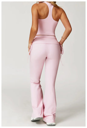 Conjunto Blusa Nadador e Calça Flare Cós dobrado com Regulagem Modern Louise