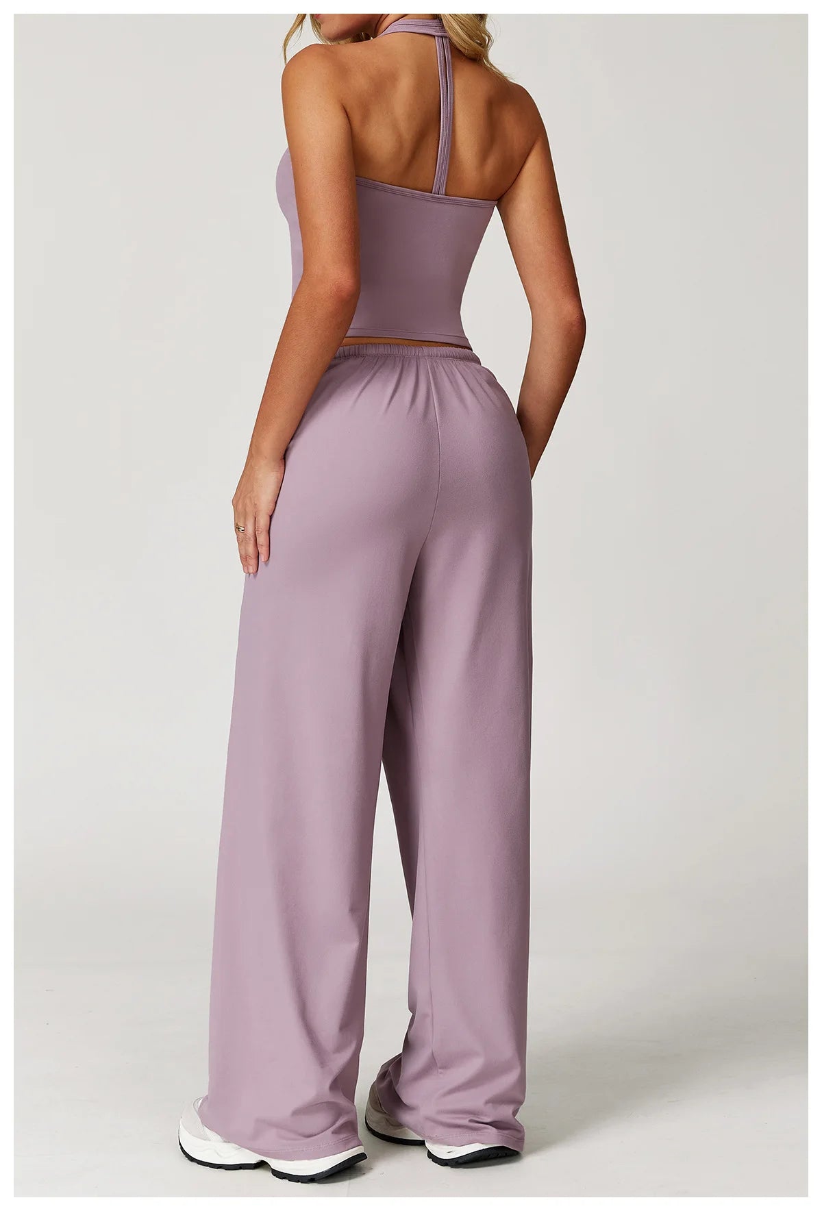 Conjunto Duas Peças Top Cropped e Calça Wide Leg Modern Comfy