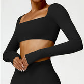 Top Manga Longa Push Up Decote Quadrado Modern Square