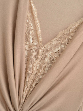 Vestido de Manga Longa Elegante Longo com Renda Modern Dyni