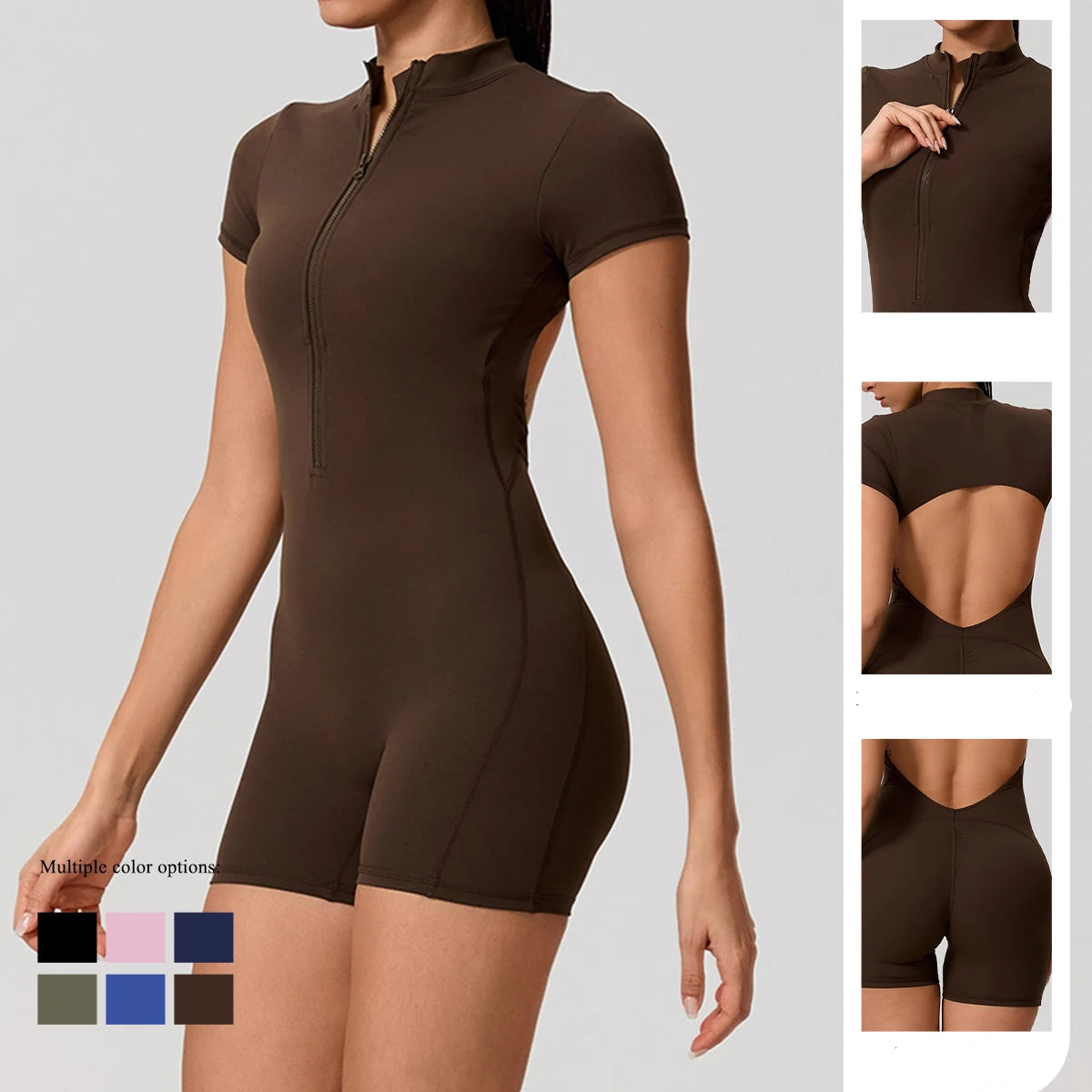 Macaquinho Esportivo Modelador Decote nas Costas Modern Waffle