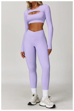 Top Manga Longa e Calça Legging Cós V Modern Flex