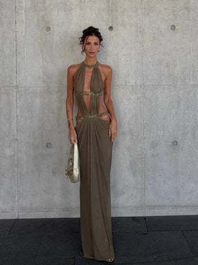 Vestido Longo com Recortes Modern Dalyna