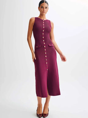 Vestido Midi Tricô Modal Alta Elasticidade Modern Jayne