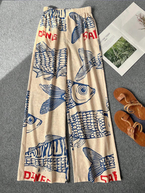 Calça Pantalona Praiana Estampada Modern Ohana